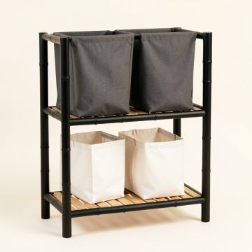 Dawn Bluff Laundry Sorting Station With Plain Removable Bags - Black (synthetic illustration; no displayed measurements)