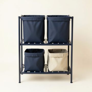 Oak Canyon Laundry Sorting Station With Plain Removable Bags - Navy (synthetic illustration; no displayed measurements)