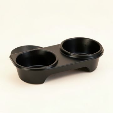 Glen Falls Pet Feeding Stand With Two Plain Empty Bowls - Black (synthetic illustration; no displayed measurements)