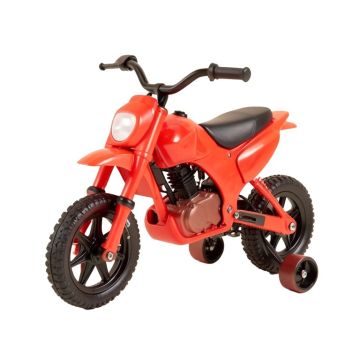 Kids Electric Battery-Powered Ride-On Dirt Bike Toy With Training Wheels