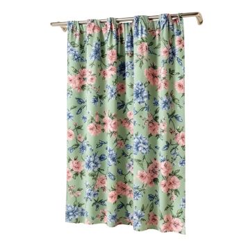Lavinia Paradise 100 % Cotton Floral Room Darkening Rod Pocket Single Curtain Panel