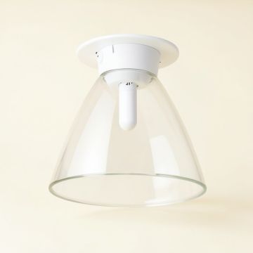 4.5 '' H Glass Bell Ceiling Fan Fitter Shade ( Screw On ) In White (synthetic illustration; no displayed measurements)