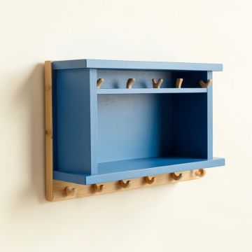 Linden Crossing Wall-Mounted Entryway Organizer Shelf - Blue (synthetic illustration; no displayed measurements)