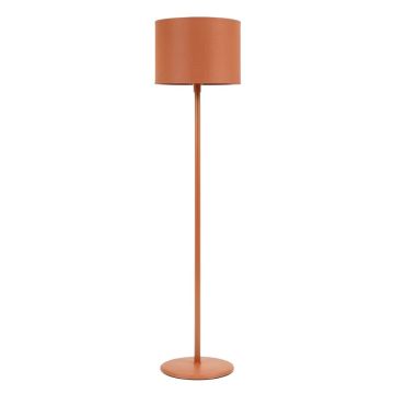 Clay Bend Floor Lamp With A Plain Fabric Shade - Terracotta (synthetic illustration; no displayed measurements)