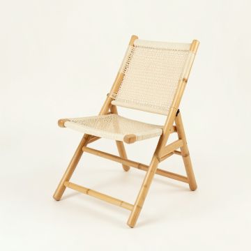 Ash Bridge Folding Outdoor Chair - Ivory (synthetic illustration; no displayed measurements)