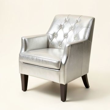 Barrowman Tufted Upholstered Side Chair In Metallic Platinum (synthetic illustration; no displayed measurements)