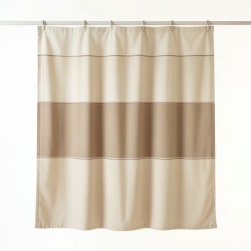 Hill Brook Shower Curtain Hanging Flat From A Plain Rod - Beige (synthetic illustration; no displayed measurements)