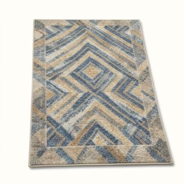 Tollette Chevron Hand Tufted Blue/Gray/Tan Area Rug (synthetic illustration; no displayed measurements)