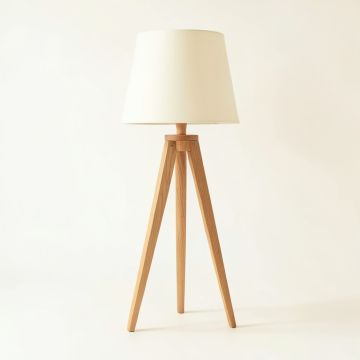 Holly Dale Floor Lamp With A Plain Fabric Shade - Cream (synthetic illustration; no displayed measurements)