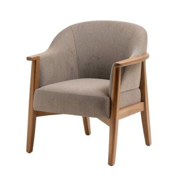 Henrika Upholstered Arm Chair Dining Chair In Driftwood