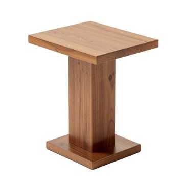 Solid Wood Pedestal End Table (synthetic illustration; no displayed measurements)