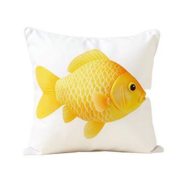 Bubbles The Gold Fish Throw Pillow (synthetic illustration; no displayed measurements)