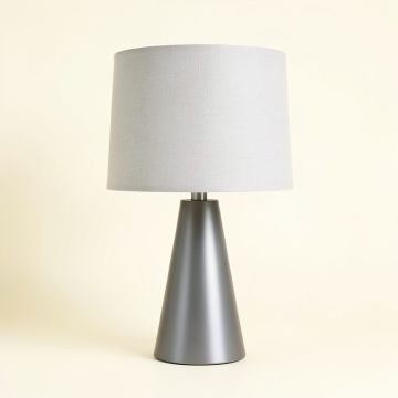Sage Canyon Table Lamp With A Plain Fabric Shade - Gray (synthetic illustration; no displayed measurements)