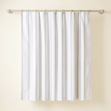 Dawn Dale Shower Curtain Hanging Flat From A Plain Rod - White (synthetic illustration; no displayed measurements)