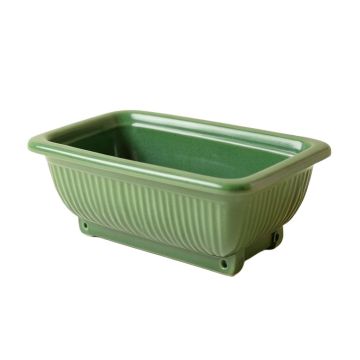 Holly Crest Empty Railing Planter With Integral Brackets - Green