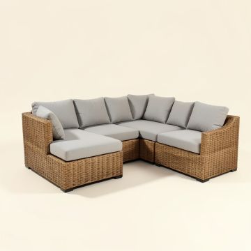 Bogota Patio Sectional With Cushions (synthetic illustration; no displayed measurements)
