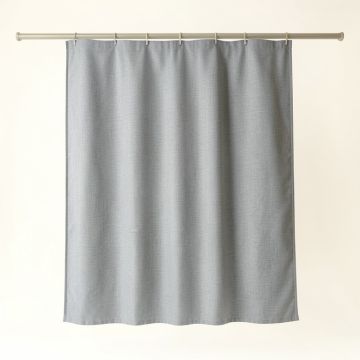 Fern Bridge Shower Curtain Hanging Flat From A Plain Rod - Gray (synthetic illustration; no displayed measurements)