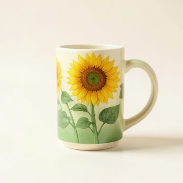 Kaleigh Gift Box Tall Sunflowers Coffee Mug (synthetic illustration; no displayed measurements)