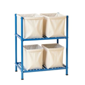 Aspen Bridge Laundry Sorting Station With Plain Removable Bags - Blue