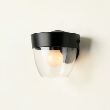 Bay Bluff Wall Sconce Mounted On A Plain Wall - Black (synthetic illustration; no displayed measurements)