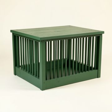 Maple Field Empty Furniture-Style Pet Crate - Green (synthetic illustration; no displayed measurements)