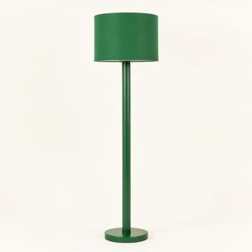 Birch Branch Floor Lamp With A Plain Fabric Shade - Green (synthetic illustration; no displayed measurements)