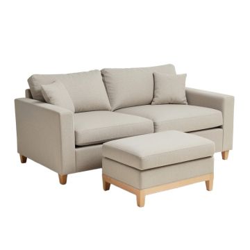 Jeddito 107.5 '' Wide Linen Reversible Sofa & Chaise With Ottoman