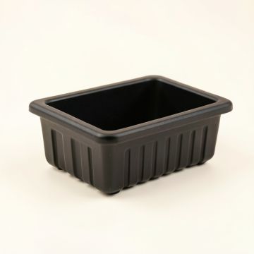 Cove Bend Empty Railing Planter With Integral Brackets - Black (synthetic illustration; no displayed measurements)