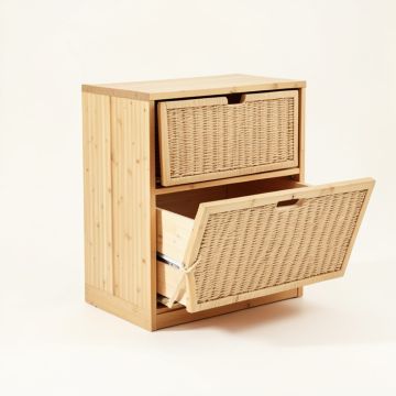 Rowan Bridge Freestanding Pull-Out Hamper Cabinet - Beige (synthetic illustration; no displayed measurements)
