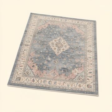 Ramiro Oriental Gray/Blue/Beige/Pink Area Rug (synthetic illustration; no displayed measurements)