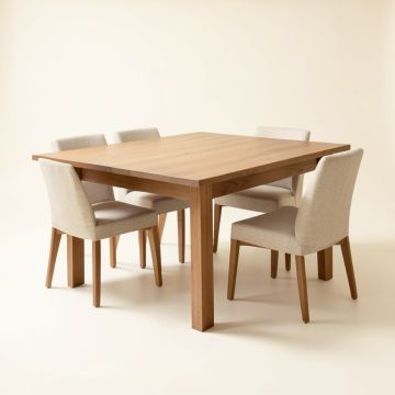 Hakana Butterfly Leaf Rubberwood Solid Wood Dining Set (synthetic illustration; no displayed measurements)