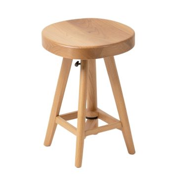 Molinaro Swivel Solid Wood Adjustable Height Bar Stool