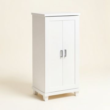 18 '' W X 25.5 '' H X 8 '' D Free-Standing Bathroom Cabinet (synthetic illustration; no displayed measurements)