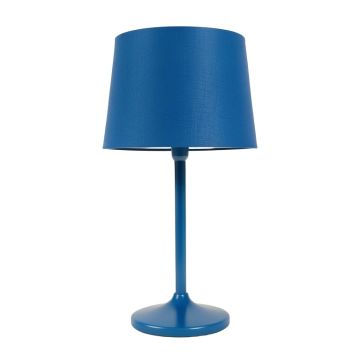 Ridge Canyon Table Lamp With A Plain Fabric Shade - Blue