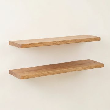 Carissa 2 Piece Poplar Solid Wood Floating Shelf (synthetic illustration; no displayed measurements)