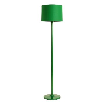 Rowan Branch Floor Lamp With A Plain Fabric Shade - Green