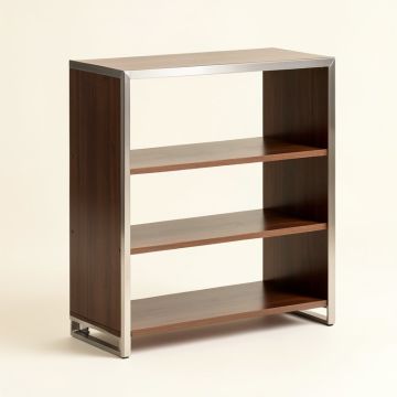 70 '' H X 80.7 '' W Stainless Steel Etagere Bookcase (synthetic illustration; no displayed measurements)