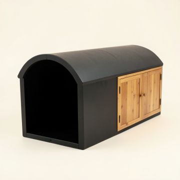Briar Arc Empty Furniture-Style Litter Enclosure (synthetic illustration; no displayed measurements)