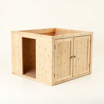 Flint Field Empty Furniture-Style Litter Enclosure - Beige (synthetic illustration; no displayed measurements)