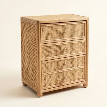 Nightingale Antiqued Rattan 3 Drawer Accent Chest (synthetic illustration; no displayed measurements)
