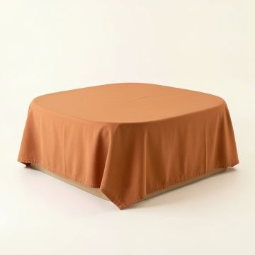 River Arc Flat Bed Sheet - Terracotta (synthetic illustration; no displayed measurements)