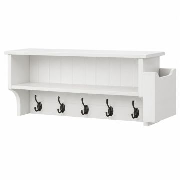 Bay Dale Wall-Mounted Entryway Organizer Shelf - White