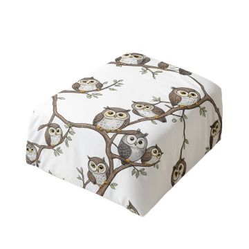 Owl Cartoon Style Illustration Of Cute Owls On The Branches Decorative Print Duvet Cover Set