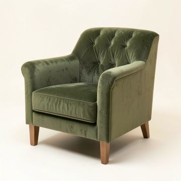 Eclectica 59 '' Wide Tufted Velvet Armchair (synthetic illustration; no displayed measurements)