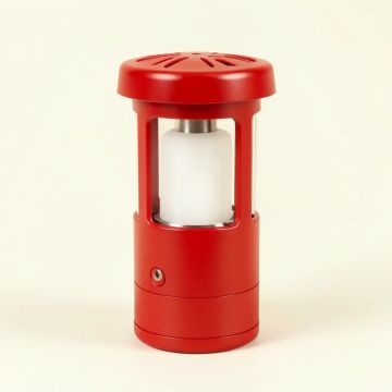 Red Solar Powered Pathway Light (synthetic illustration; no displayed measurements)