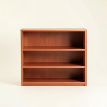 Elm Arc Low Bookcase - Terracotta (synthetic illustration; no displayed measurements)