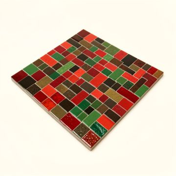 Kimarri Vibrant Kitchen Glass Mosaic Tile In Red/Brown/Green (synthetic illustration; no displayed measurements)