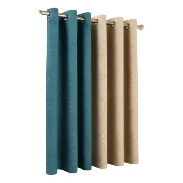Galvez Herringbone Solid Color Max Blackout Thermal Grommet Single Curtain Panel