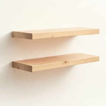 Bridgecliff 2 Piece Poplar Solid Wood Floating Shelf (synthetic illustration; no displayed measurements)