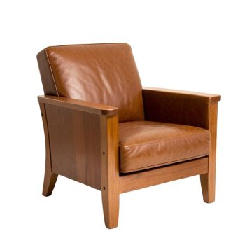 Aaru 27 '' Wide Top Grain Leather Armchair